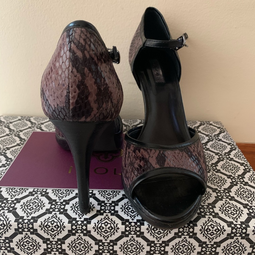 Tahari snake print heels